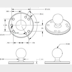 RAM Base O-plade med kugle